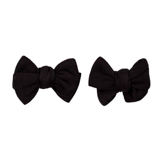 Black | Baby Bamboo Clip on Bow Set *New Style*