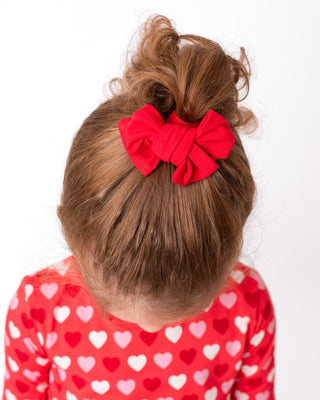 Ruby Red | Toddler Bamboo Clip on Bow