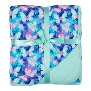 Electric Butterflies | Quilted Bamboo Toddler Blanket