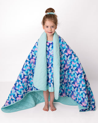 Electric Butterflies | Quilted Bamboo Toddler Blanket