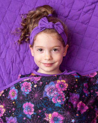 Halloween | Violet Webs | Quilted Bamboo Toddler Blanket