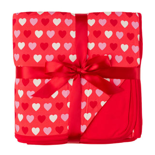 Sweet Little Hearts | Double Layer Bamboo Adult Blanket