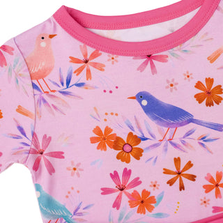 Blooming Birds | Two-Piece Bamboo Short Sleeve Toddler & Kids Apparel Set