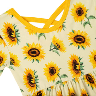 Sunflowers | Toddler & Girls Bamboo Ruffle Twirl Dress