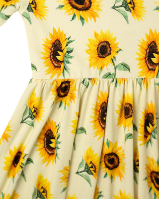 Sunflowers | Toddler & Girls Bamboo Ruffle Twirl Dress