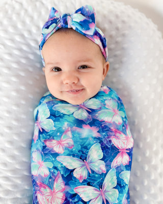 Electric Butterflies | Bamboo Swaddle Blanket