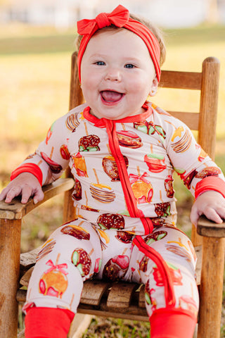 Candy Apples | Convertible Bamboo Zipper Baby Pajamas