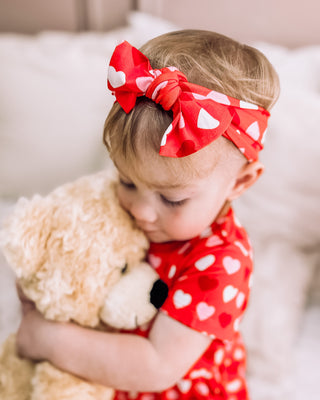 Sweet Little Hearts | Bamboo Headband Bow