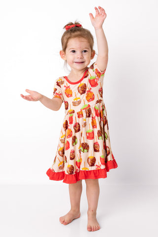 Candy Apples | Toddler & Girls Bamboo Ruffle Twirl Dress