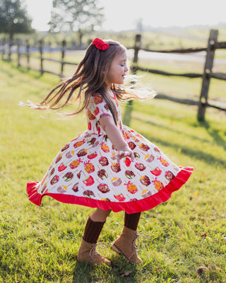 Candy Apples | Toddler & Girls Bamboo Ruffle Twirl Dress