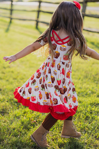 Candy Apples | Toddler & Girls Bamboo Ruffle Twirl Dress