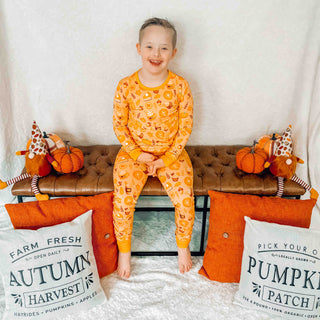 Pumpkin Lover | Two-Piece Bamboo Long Sleeve Toddler & Kids Pajamas