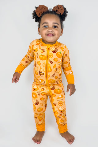 Pumpkin Lover | Convertible Bamboo Zipper Baby Pajamas