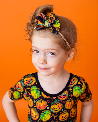 Halloween | Spooky Pumpkins | Baby Girl Nylon Bow