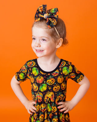 Halloween | Spooky Pumpkins | Toddler Girl Nylon Bow