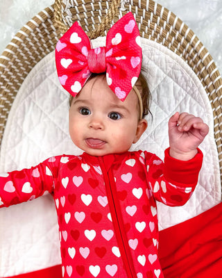 Sweet Little Hearts | Toddler Girl Nylon Bow