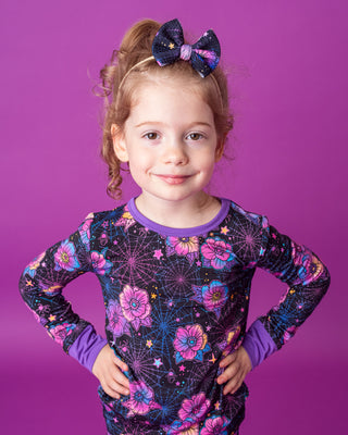 Halloween | Violet Webs | Two-Piece Bamboo Long Sleeve Toddler & Kids Pajamas