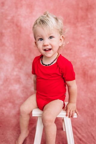 Ruby Red | Baby & Toddler Bamboo Bodysuit Onesie