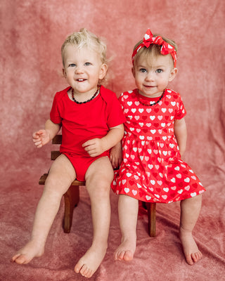 Sweet Little Hearts | Baby & Toddler Bamboo Bodysuit Dress