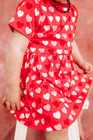 Sweet Little Hearts | Baby & Toddler Bamboo Bodysuit Dress