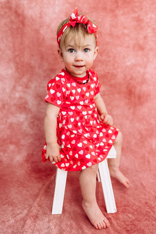 Sweet Little Hearts | Baby & Toddler Bamboo Bodysuit Dress