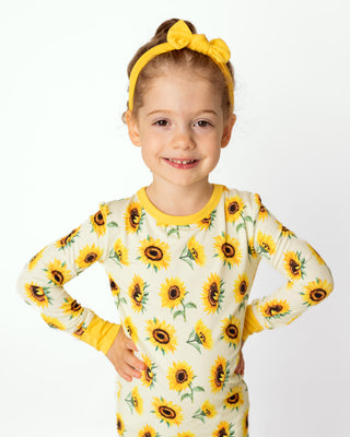 Sunflowers | Two-Piece Bamboo Long Sleeve Toddler & Kids Pajamas