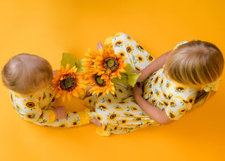 Sunflowers | Toddler & Girls Bamboo Ruffle Twirl Dress