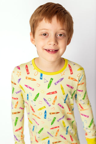 Crayon Crew | Two-Piece Bamboo Long Sleeve Toddler & Kids Pajamas