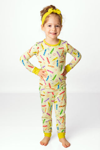 Crayon Crew | Two-Piece Bamboo Long Sleeve Toddler & Kids Pajamas