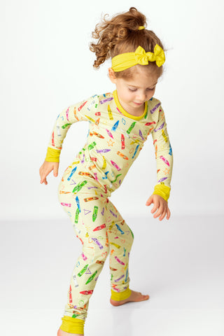 Crayon Crew | Two-Piece Bamboo Long Sleeve Toddler & Kids Pajamas