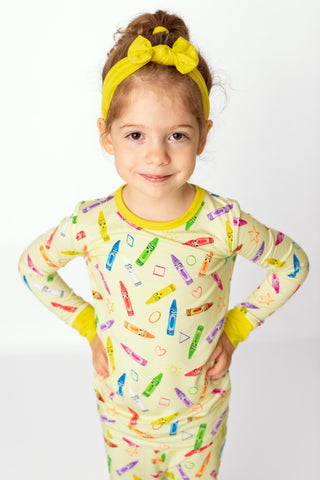 Crayon Crew | Two-Piece Bamboo Long Sleeve Toddler & Kids Pajamas