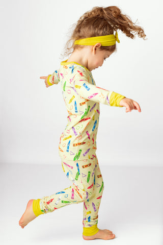 Crayon Crew | Two-Piece Bamboo Long Sleeve Toddler & Kids Pajamas