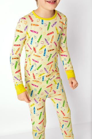 Crayon Crew | Two-Piece Bamboo Long Sleeve Toddler & Kids Pajamas