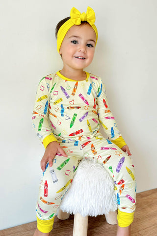 Crayon Crew | Two-Piece Bamboo Long Sleeve Toddler & Kids Pajamas