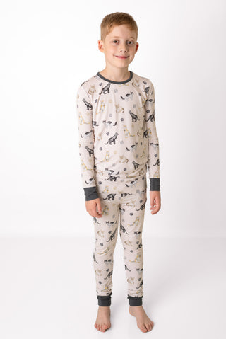 Cats & Paws | Two-Piece Bamboo Long Sleeve Toddler & Kids Pajamas