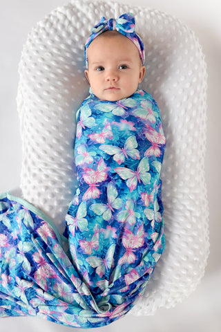 Electric Butterflies | Bamboo Swaddle Blanket