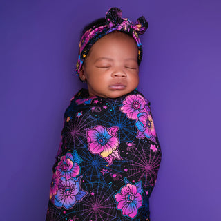 Halloween | Violet Webs | Bamboo Swaddle Blanket