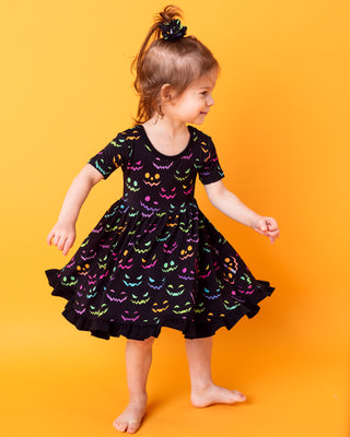 Halloween Night | Toddler & Girls Bamboo Ruffle Twirl Dress