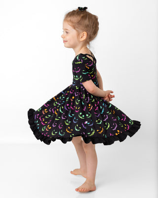 Halloween Night | Toddler & Girls Bamboo Ruffle Twirl Dress