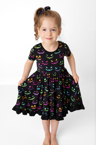 Halloween Night | Toddler & Girls Bamboo Ruffle Twirl Dress