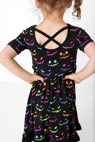 Halloween Night | Toddler & Girls Bamboo Ruffle Twirl Dress