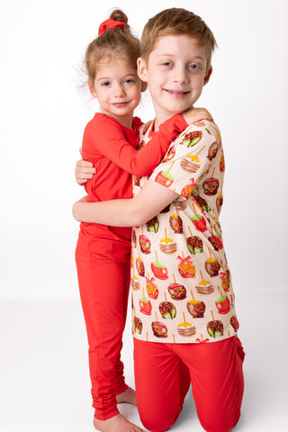 Apple Red | Two-Piece Bamboo Long Sleeve Toddler & Kids Pajamas