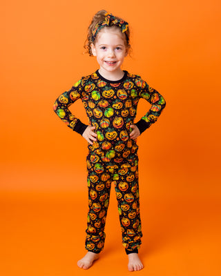 Halloween | Spooky Pumpkins | Two-Piece Bamboo Long Sleeve Toddler & Kids Pajamas