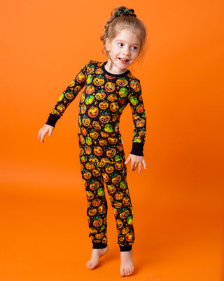 Halloween | Spooky Pumpkins | Two-Piece Bamboo Long Sleeve Toddler & Kids Pajamas