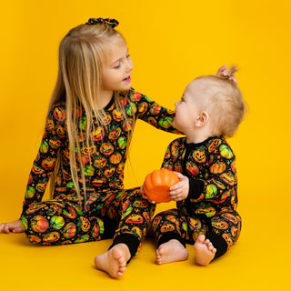 Halloween | Spooky Pumpkins | Two-Piece Bamboo Long Sleeve Toddler & Kids Pajamas