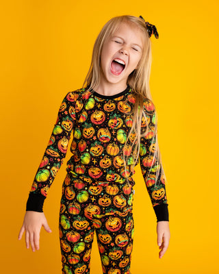 Halloween | Spooky Pumpkins | Two-Piece Bamboo Long Sleeve Toddler & Kids Pajamas