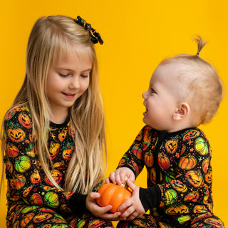 Halloween | Spooky Pumpkins | Two-Piece Bamboo Long Sleeve Toddler & Kids Pajamas