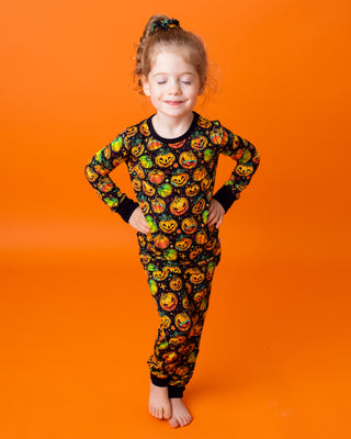 Halloween | Spooky Pumpkins | Two-Piece Bamboo Long Sleeve Toddler & Kids Pajamas