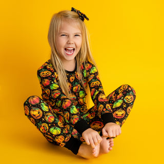 Halloween | Spooky Pumpkins | Two-Piece Bamboo Long Sleeve Toddler & Kids Pajamas