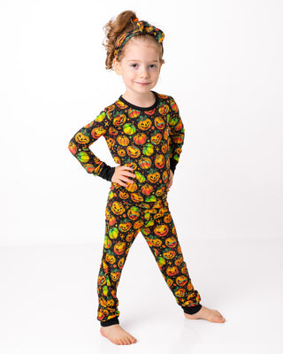 Halloween | Spooky Pumpkins | Two-Piece Bamboo Long Sleeve Toddler & Kids Pajamas